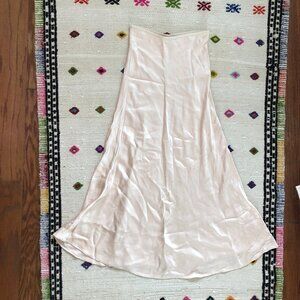 Rue Sophie Satin midi skirt. Size XS